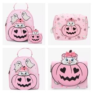 Disney The Aristocats Marie Halloween Jack-o-Lantern Pink Pumpkin Complete Set